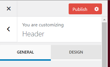 header customization