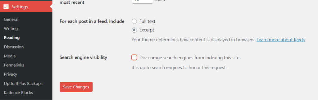 Uncheck the search engine visibility box in WordPress dashboard > Settings > Reading